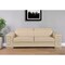 Homeroots 89" Beige Leather Sofa With Silver Legs 548983 - alternate 1
