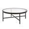 Homeroots 36" Black Glass And Steel Round Coffee Table 520975 - alternate 1