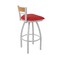 Holland Bar Stool Co Revelle 30in Swivel Bar Stool with Anodized Nickel Finish, Medium Back and Canter Red Seat 881 - alternate 10