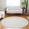 Homeroots 8' Beige And Brown Round Geometric Washable Indoor Outdoor Area Rug 602415 - alternate 9
