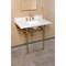 Kingston Brass 36" Carrara Marble Console Sink Set w/ Faucet in Carrara Marble White/Brushed Brass CKVPB36MBSQ7 - alternate 6
