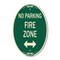 Signmission Fire Zone with Bidirectional Arrow, 12 Inch X 18 Inch Architectural Oval, Heavy Gauge Aluminum A-OV-G-1218-23969 - alternate 1
