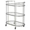 Homeroots Nickel Steel And Glass Oval Rolling Bar Cart 530456 - alternate 9