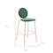 Homeroots Set of Two 30" Green and Gold Velvet and Steel Bar Height Bar Chairs, 2PK 555726 - alternate 6