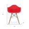 Homeroots Red And Natural Heavy Duty Plastic And Solid Wood Dining Arm Chair 520282 - alternate 9