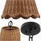 Jonathan Y Maria 16" 3-Light Coastal Bohemian Adjustable Hand-Woven Rattan Tapered Scalloped Cylinder LED Penda JYL1613A - alternate 11