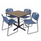 Regency Square Cain Breakroom Table W/ 4 Zeng Stack Chairs, 36 in W, 36 in L, Noble Oak TB3636NO44BE - alternate 1