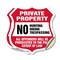 Signmission Private Property Shield Sign No Hunting, 18 inch X 18 inch, Vinyl Decal, 2PK SHI-D-2PACK-18-446 - alternate 1