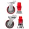 Hyw Products Heavy Duty Caster Set 5in Red Polyurethane on Cast Iron Wheels, 2 Rigid & 2 Swivel, 4PK 40-50R-A1-PC-2,40-50S-A1-PC-2 (R) - alternate 4