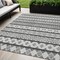 Homeroots 5' X 8' Gray Charcoal And Silver Quatrefoil Washable Indoor Outdoor Area Rug 583223 - alternate 1