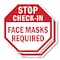 Signmission Stop Check-in Face Masks Required, 6 inch X 6 inch, Plastic Sign, 2PK OC-P-2PACK-6-54 - alternate 1