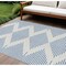 Homeroots 9' X 12' Ivory And Blue Geometric Washable Indoor Outdoor Area Rug 598756 - alternate 1