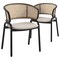 Leisuremod Ervilla Dining Chair with Stainless Steel Legs Velvet Seat and Wicker Back, Beige, 2PK EC20BG2 - alternate 1