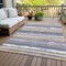 Homeroots 3' X 5' Purple Ivory And Beige Striped Washable Indoor Outdoor Area Rug 598920 - alternate 8