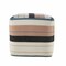 Homeroots 20in White Polyester Striped Indoor Outdoor Pouf Ottoman 517439 - alternate 6