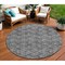 Homeroots 8' Gray Charcoal And Silver Round Geometric Washable Indoor Outdoor Area Rug 583356 - alternate 1