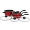 Gibson Home Armada 7 Piece Nonstick Carbon Steel Cookware Set in Red 127764.07 - alternate 9