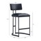 Manhattan Comfort Juno Metal Vegan Leather Counter Stool in Black CS1640-3 - alternate 9