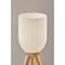 Homeroots 23" Natural Solid Wood Tripod Table Lamp With White Ribbed Glass Shade 524623 - alternate 6