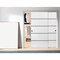 Sartodoors Sliding Closet Bypass Doors, Planum 0015 White Silk and Aluminum Strips, Sturdy Top Mount Rails Mol PLANUM0015DBD-WS-36 - alternate 1