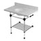 Kingston Brass 36-Inch Carrara Marble Console Sink with Acrylic Legs and Shelf, 8-Inch, 3-Hole KVPB36MAB0 - alternate 1