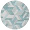 Homeroots 8' Teal Blue Round Geometric Washable Indoor Outdoor Area Rug 608072 - alternate 9
