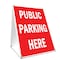 Signmission Public Parking Here, 36 Inch x 24 Inch A-frame Yard Sign, Plastic Sign SBC-2436-Public Parking Here - alternate 1