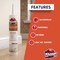 Krakenbond Premium Siliconized Caulk - All Purpose, Indoor & Outdoor, Paintable, 10.1 oz, White KR401WHACS - alternate 6