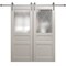 Sartodoors Modern Double Barn Door 64 x 96 inches, Ego 5011 Painted White Oak, 13FT Silver Rail Track Set, S EGO5011DB-S-PWO-6496 - alternate 1