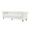 Homeroots 92" Cream Linen Chesterfield Wood Sofa 543988 - alternate 8