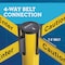 Us Weight Heavy Duty Yellow Premium Steel Stanchion with 7.5-Foot Chevron Retractable Belt, 2PK U2104CAU2 - alternate 7