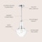 Jonathan Y Watts 10.5" 1-Light Mid-Century Modern Iron/Glass LED Pendant, Chrome/Clear JYL6400A - alternate 13