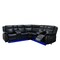 Homeroots Black Polyester Blend Power Reclining L Shaped Three Piece Corner Sectional With Console 383800 - alternate 1
