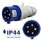 Walther-Werke Pin and Sleeve Plug, 30A, 3Ã¸Y 120/208 or 230, 3 Phase, 3 Pole, Blue, NEMA Not Rated 230509 - alternate 6