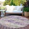 Homeroots 8' Lavender And Purple Round Striped Washable Indoor Outdoor Area Rug 609554 - alternate 9