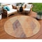 Homeroots 8' Orange Peach And Ruby Red Round Argyle Washable Indoor Outdoor Area Rug 613719 - alternate 1