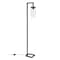 Homeroots 67" Black Reading Floor Lamp With Clear Transparent Glass Drum Shade 523403 - alternate 8