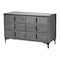 Baxton Studio Etienne Modern Slate Grey Velvet 6-Drawer Dresser 254-13991-ZORO - alternate 1
