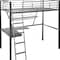 Homeroots 79" X 42" X 72" Silver And Black Metal Tube Loft Bed With Desk 285607 - alternate 5