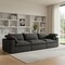 Homeroots Black Linen Blend Modular Rectangular Three Piece Corner Sectional 714581 - alternate 6