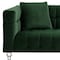 Homeroots 88" Hunter Green Velvet Sofa And Toss Pillows With Clear Legs 543978 - alternate 9