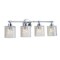 Jonathan Y Spaulding Vintage 31.5" 4-Light Iron/Chevron Pattern Glass Farmhouse Cottage LED Vanity Light, Chrome JYL3551A - alternate 13