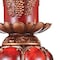 Homeroots 20" Bronze Brown And Red Floral Polyresin Tabletop Pillar Candle Holder With Candle 468328 - alternate 6
