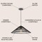 Jonathan Y Connie 20.25" 1-Light Farmhouse Coastal Rattan 180" Cord Plug-In or Hardwired LED Pendant, Black JYL1407B - alternate 17