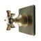 Kingston Brass Single-Handle Six-Way Diverter Valve with Square Trim Kit, Antique Brass KS4043NX - alternate 1