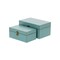 Homeroots Set of Two Teal Blue Wood And Fabric Box With Lid, 2PK 489394 - alternate 8