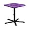Leisure Craft 36" Square Perforated Pedestal Table, Portable, 40"H, Purple SQ36TAB40-PURPLE - alternate 1