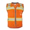 Dome75 Safety Vest, Polyester, Reinforced Front Zipper Closure Closure, HiVis Orange/HiVis Yellow Contrast OV6123 - alternate 8