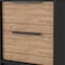 Homeroots 19" Black And Natural Wood Two Drawer Nightstand 534905 - alternate 13