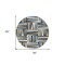 Homeroots 8' Navy Blue Brown And Beige Round Geometric Washable Indoor Outdoor Area Rug 598282 - alternate 8